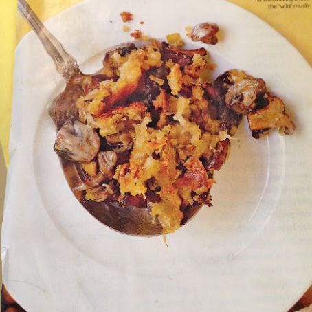 Mushroom, Leek and Fontina Cheese gratin