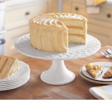 Triple-Layer White Cake with Orange Curd Filling and Frosting