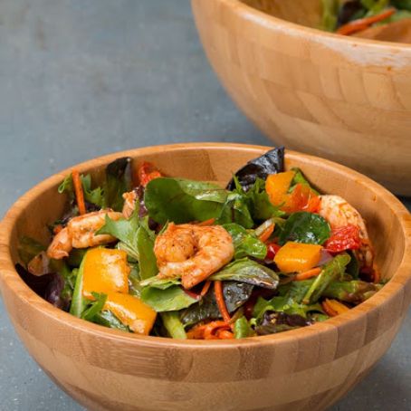 Roasted Shrimp & Veggie Salad With Chili-Lime Vinaigrette Dressing