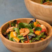 Roasted Shrimp & Veggie Salad With Chili-Lime Vinaigrette Dressing