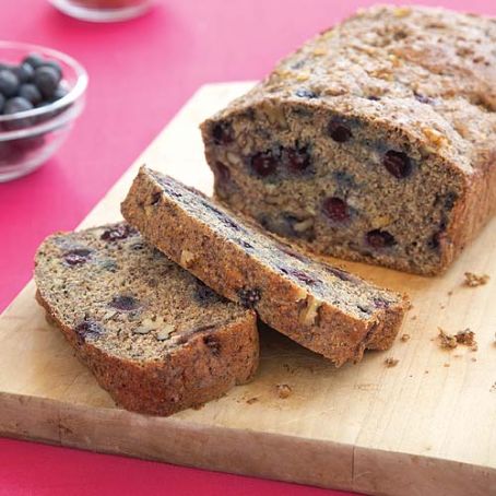 Banana Bread with Blueberries and Walnuts