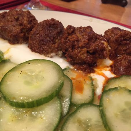 Chile-Cumin Lamb Meatballs with Yogurt and Cucumber