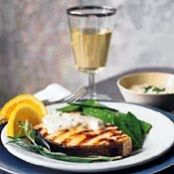 GRILLED HALIBUT w/ORANGE REMOULADE