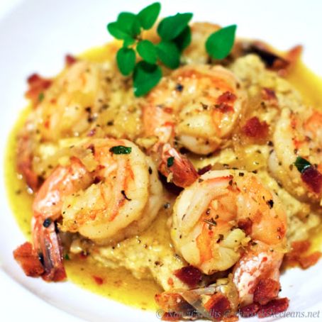 Lemon Garlic Shrimp over Cauliflower Mash