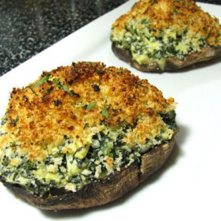 Portobellos Stuffed with Cheese and Spinach