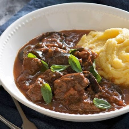 Slow-cooker or pressure cooker tomato, basil and eggplant beef (no onion, no garlic)