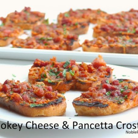 Smokey Cheese & Pancetta Crostini
