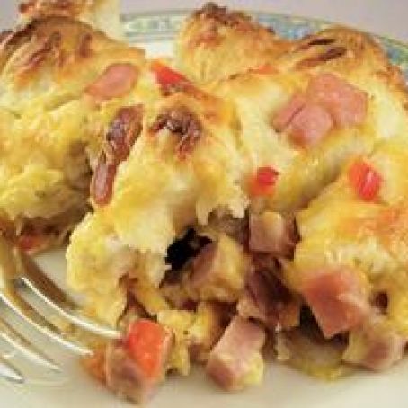 Cheesy Ham Biscuit Pull Aparts