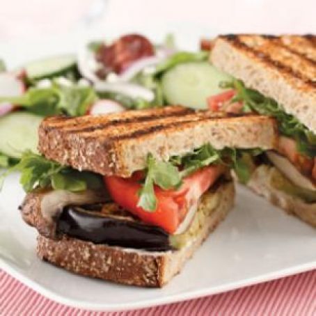 Grilled Eggplant & Portobello Sandwich Recipe | Eating Well