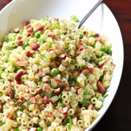 Pasta with Peas Smoked Almonds and Dill