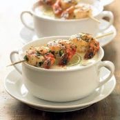 Corn Chowder With Grilled Shrimp