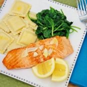 Salmon Ravioli with Spinach