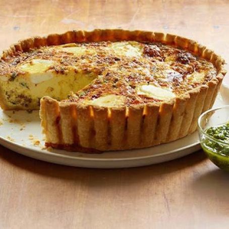 Chorizo and Goat Cheese Quiche