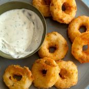Potato Rings with Homemade Buttermilk Ranch Dipping Sauce