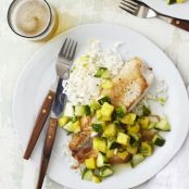 Seared Tilapia with Pineapple & Cucumber Relish