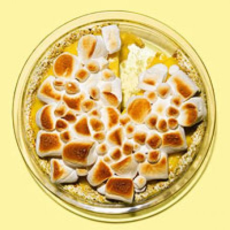Lemon Cream Pie with Marshmallow & Pistachio Crust