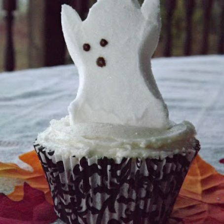 Chocolate Halloween Peep Cupcakes