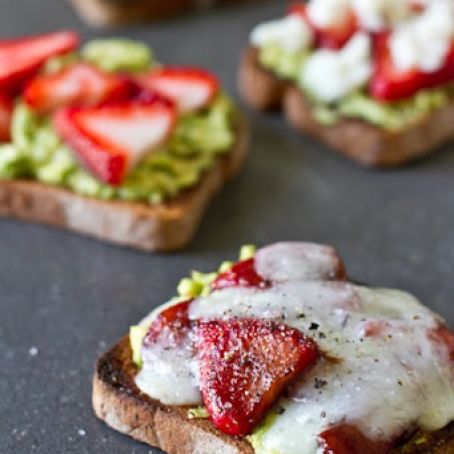 avocado strawberry + goat cheese sandwich