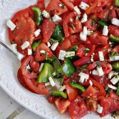 Heirloom Tomato Salad with Feta & Oregano Flowers