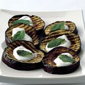 GRILLED EGGPLANT ROUNDS w/LEBNEH