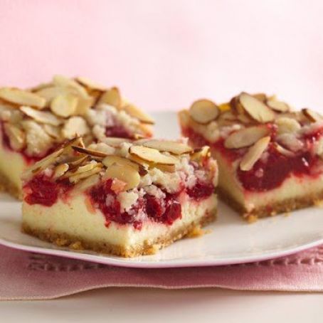 Almond Streusel-Cherry Cheesecake Bars