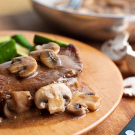 Pan-Seared Steak with Mushroom Pan Sauce