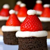 santa hat brownies