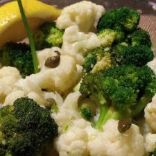 Broccoli and Cauliflower w/ Capers and Lemon Dressing