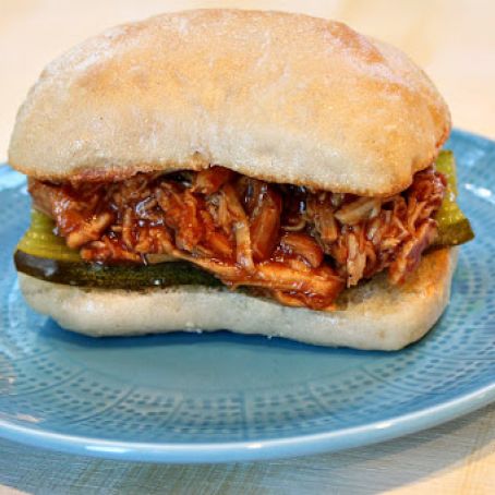Pulled Barbecued Chicken Sandwiches