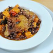 Chicken With Black Beans, Spices and Sweet Potatoes