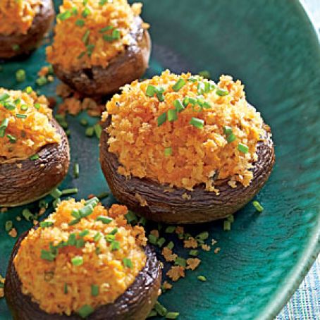 Butternut-Goat Cheese-Stuffed Mushrooms