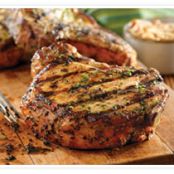 Grilled Pork Chops with Basil-Garlic Rub