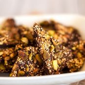 candy - Salted Quinoa Chocolate Bark with Pistachios