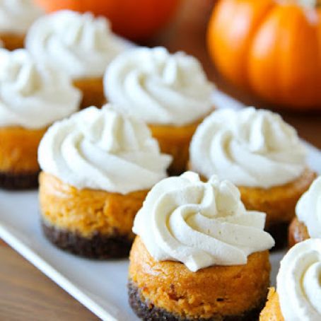 Mini Pumpkin Cheesecakes with Gingersnap Crusts