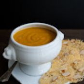 soup: Curried Winter Squash Soup with Cheddar Crisps