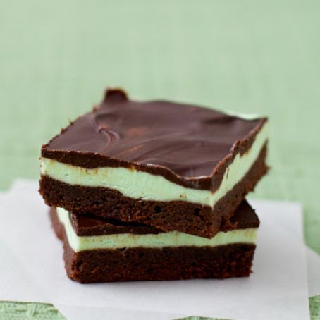 Grasshopper brownie bars
