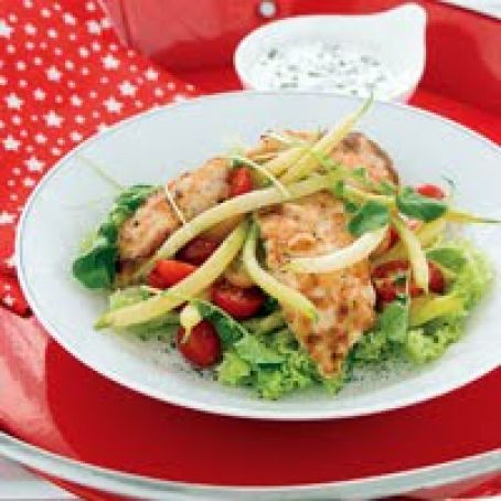 Fried Chicken Salad With Buttermilk-Herb Dressing