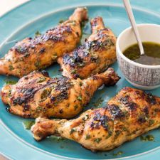 Grilled Chicken Leg Quarters with Lime Dressing