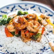 teriyaki shrimp broccoli stir fry (ready in 30 mins)