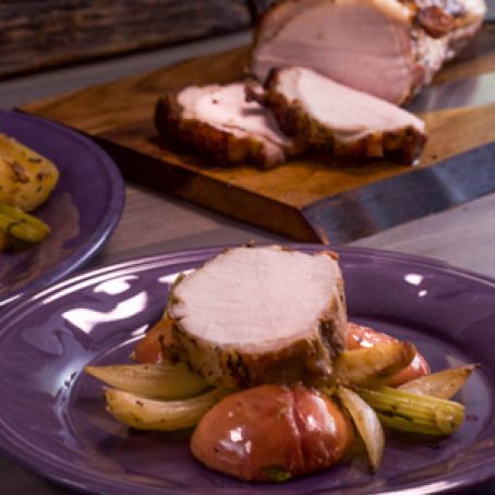 Pork Loin,Roast or Chicken with Apples, Onions and PotatoeS