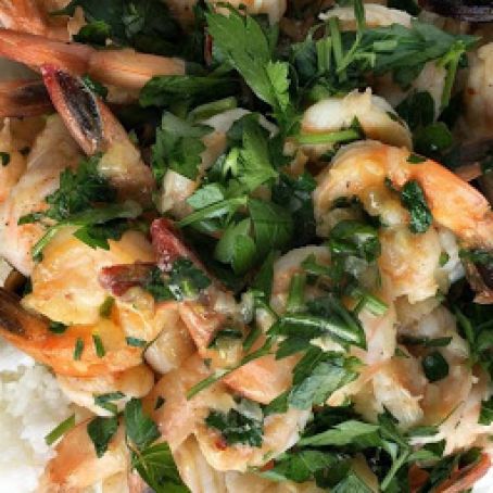 Shrimp Scampi over Basmati Rice