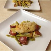 Roasted Chicken with Lemon Garlic Green Beans