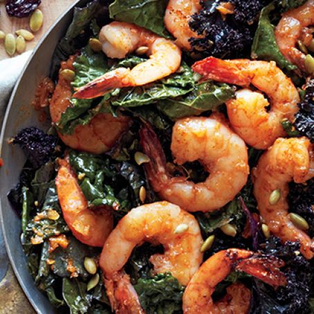 SHRIMP-Angry Shrimp with Kale and Brown Rice