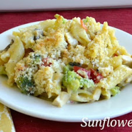 Brown Rice Noodle Veggie Casserole