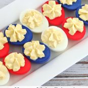 Patriotic Red, White, & Blue Deviled Eggs