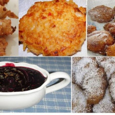Rice Fritters with Blueberry Sauce