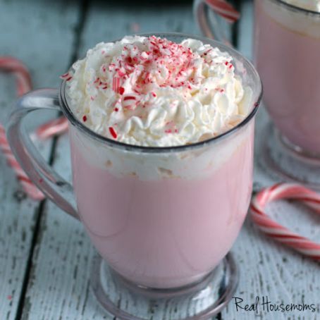 Slow Cooker Candy Cane White Hot Chocolate
