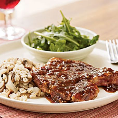 Pan-Seared Pork chops with Pomegranate Sauce