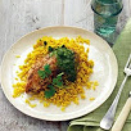 Curry Chicken with Cilantro Lime Sauce