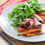 Roast Beef with Horseradish Sour Cream & Heirloom Carrots